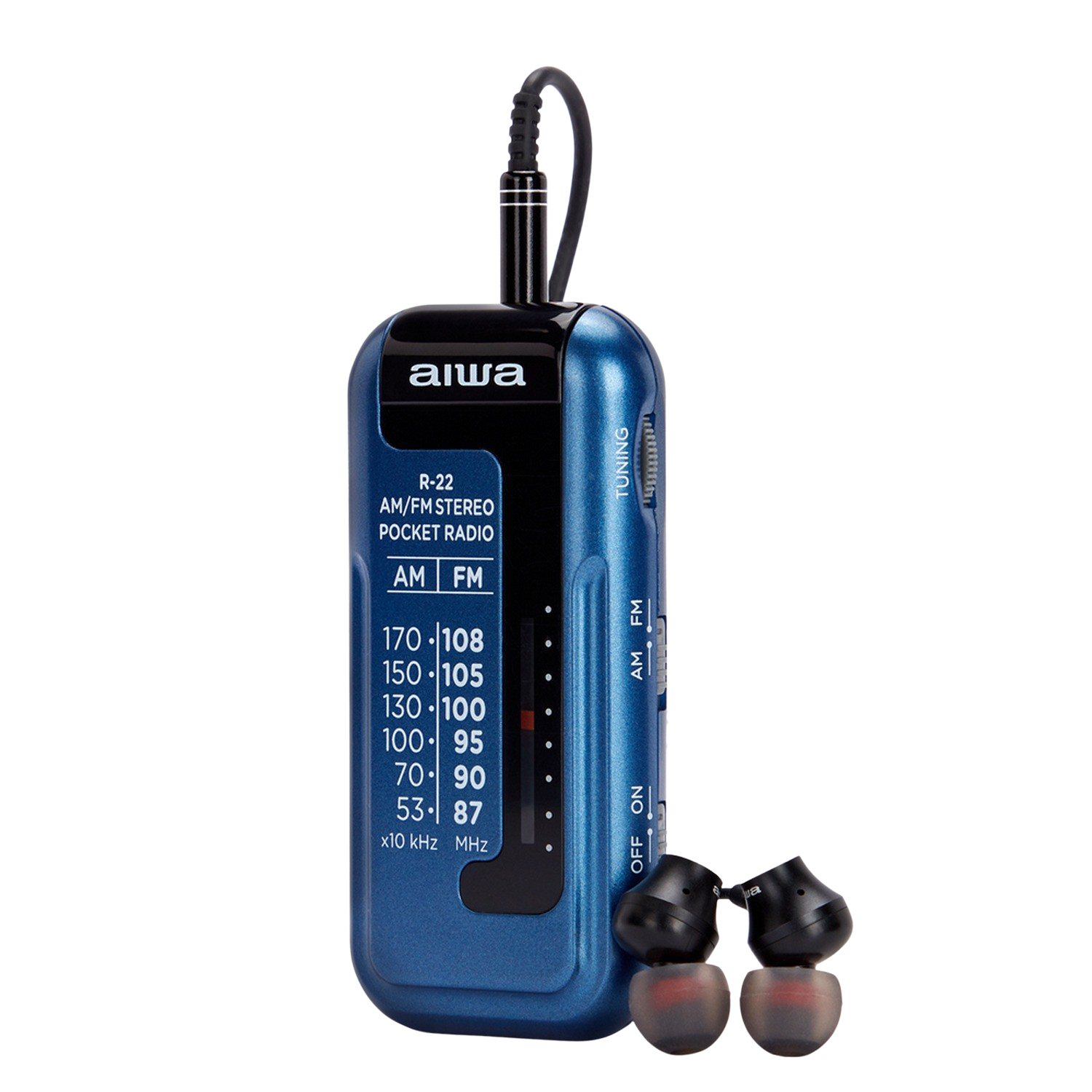 Radio Aiwa R22bl sintonizador am fm azul mini de