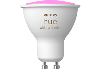 Bombilla inteligente - Philips Hue GU10, Luz Blanca y de Colores, 3W, Compatible con Alexa y Google Home