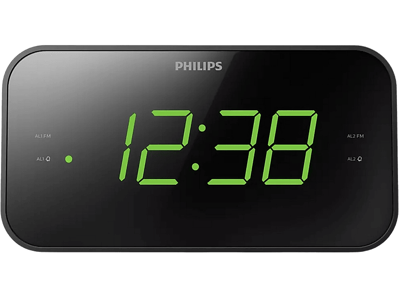 Radio despertador  Phliips TAR3306/12, Sintonización digital FM, Alarma  dual, Temporizador, Negro