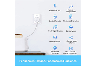 Enchufe inteligente - ‎TP-Link Tapo P110 Mini Smart Wi-Fi, Bluetooth 4.2, Temporizador, Modo Ausente, Blanco