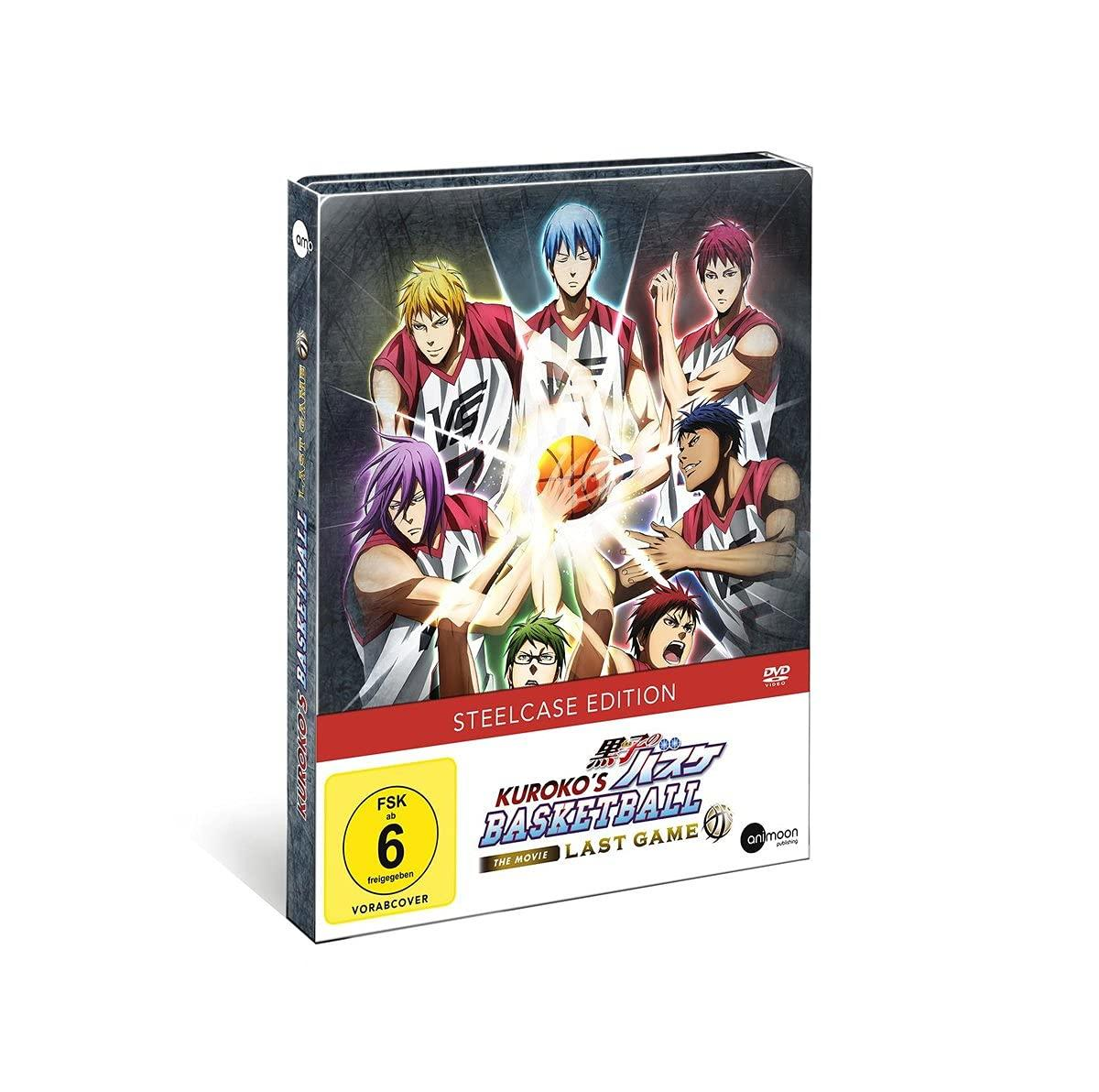 DVD-Boxset von Kurokos Basketball. Es hat mehrere Charaktere darauf mit einer FSK 6-Bewertung.