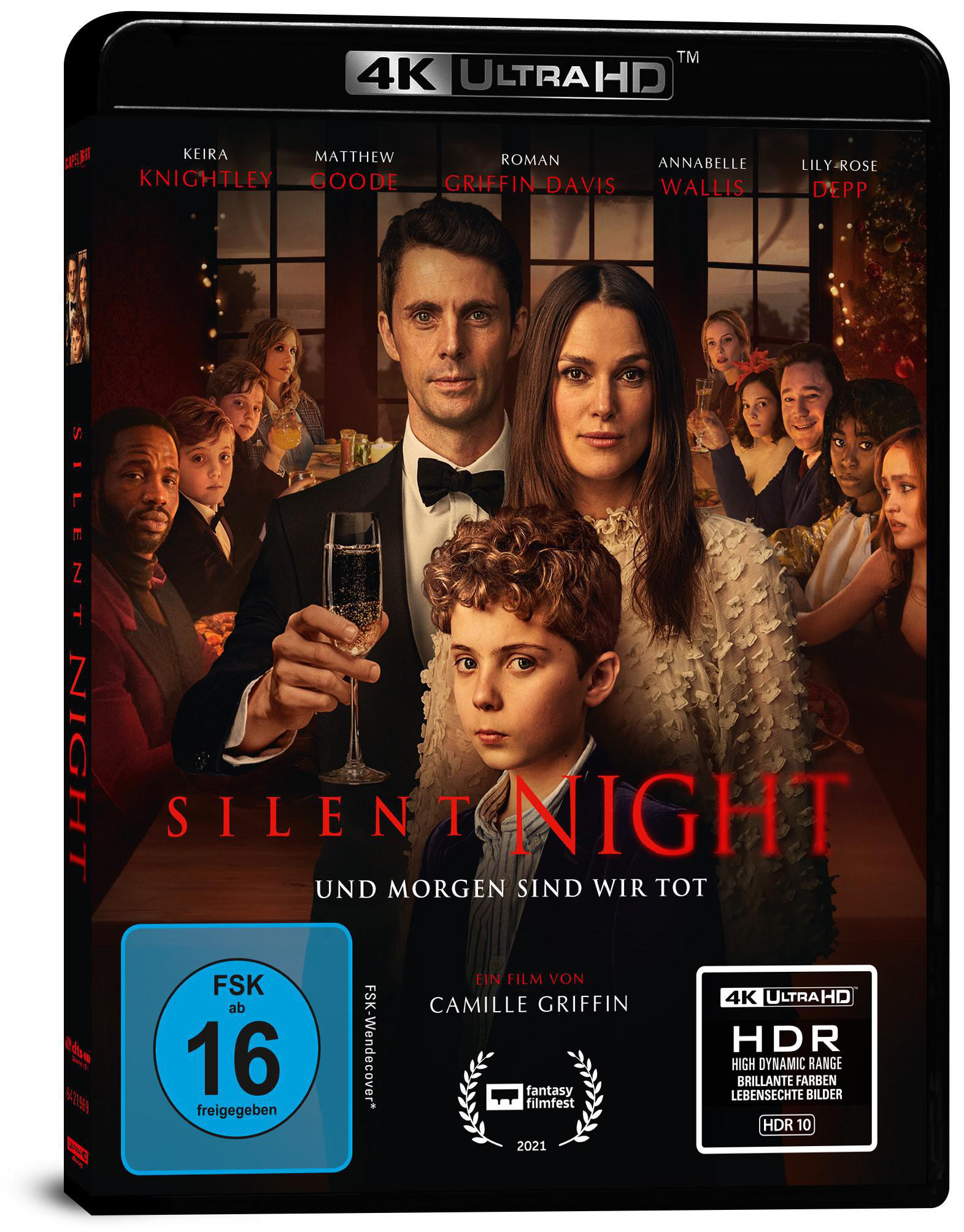 Filmcover mit Schauspielern, Titel und Werbetext.