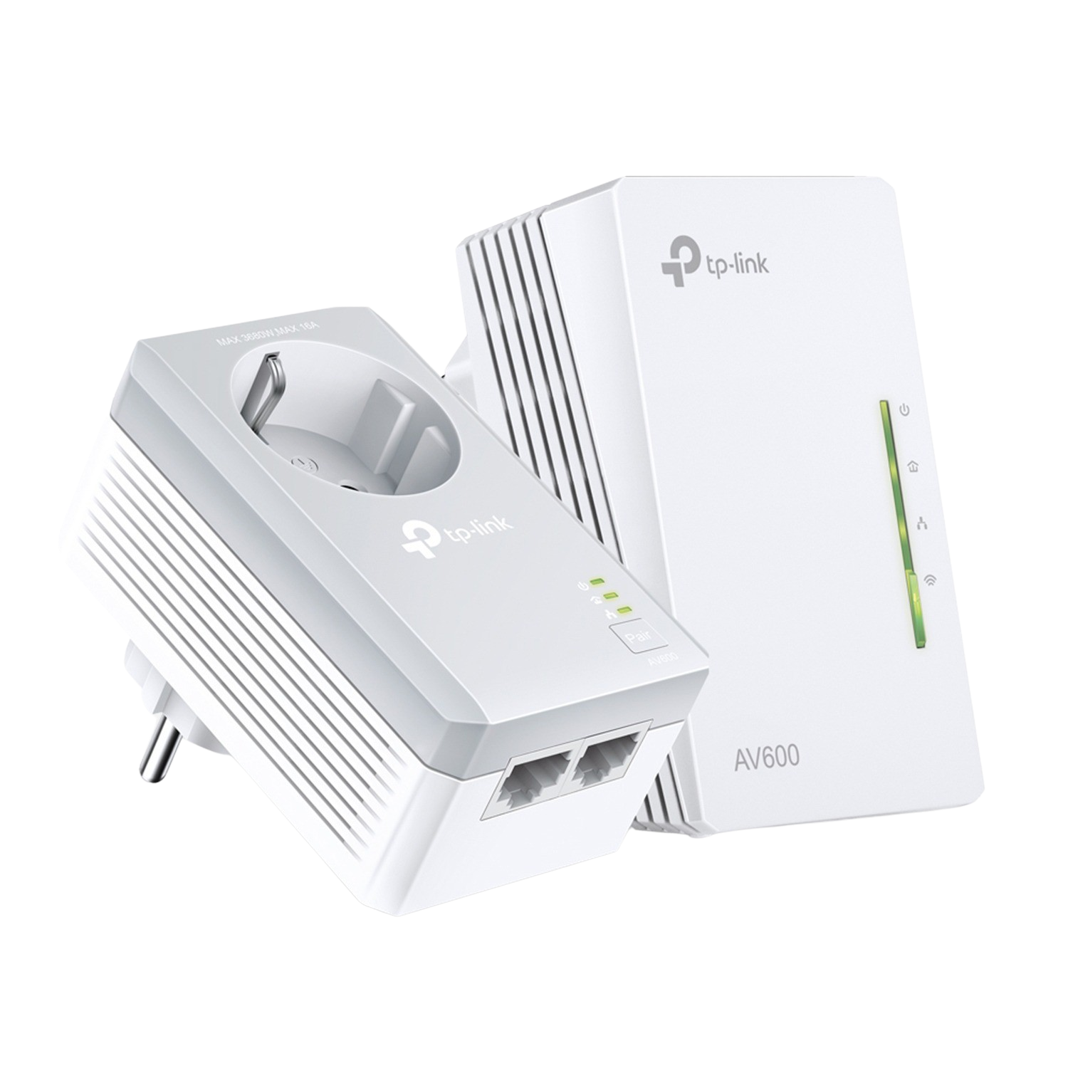 Tplink Tlwpa4226kit Extensor de red por línea wifi av600 2 puertos sin configuración adaptador plc tlwpa4226 powerline 300mbps blanco av500 puente 802.11bgn conectab poweline n300 passthrough 500 500mbps 500mbits 2piez