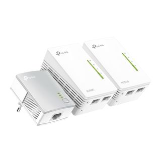Adaptador PLC - TP-Link TL-WPA4220 TKIT, Pack de 3 unidades, WiFi 300 mbps, 2 Ethernet 10/100Mbps, Blanco