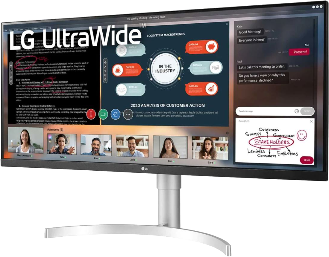 LG 34WN650-W 34'' Sík UWFHD 75 Hz 21:9 FreeSync IPS LED Monitor