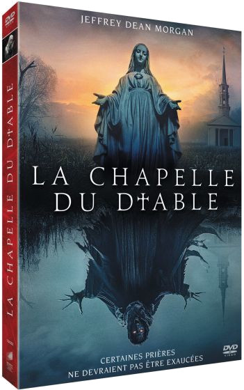 Couverture DVD: Une figure féminine et une figure démoniaque se reflètent dans l'eau avec du texte.