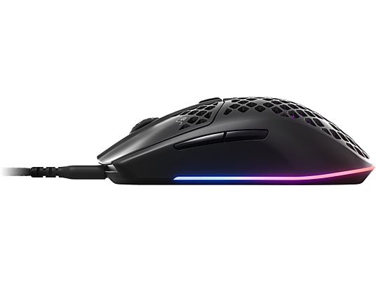STEELSERIES Aerox 3 - Mouse per gaming, Connessione con cavo, Ottica con LED, 8500 cpi, Onyx