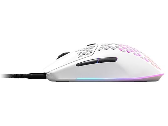 STEELSERIES Aerox 3 - Gaming Maus, Kabelgebunden, Optisch mit Leuchtdioden, 8500 cpi, Snow