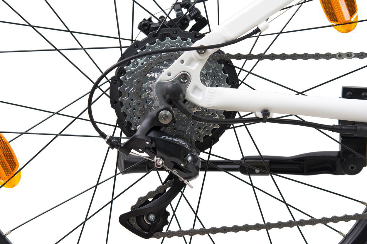 LLOBE 27,5” Falt Mountain E‐Bike FML‐830 Mountainbike (Laufradgröße: 27,5 Zoll, Rahmenhöhe: 48 cm, Unisex-Rad, 374.4 Wh, Weiß)