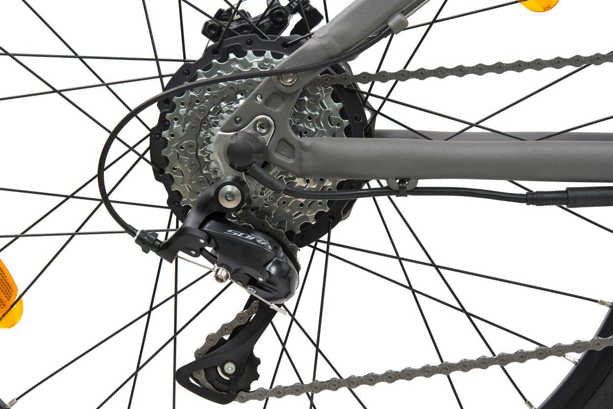 LLOBE 27,5 ”Falt Mountain E‐Bike FML‐830 Mountainbike (Laufradgröße: 27,5 Zoll, Rahmenhöhe: 48 cm, Unisex-Rad, 374.4 Wh, Grau)