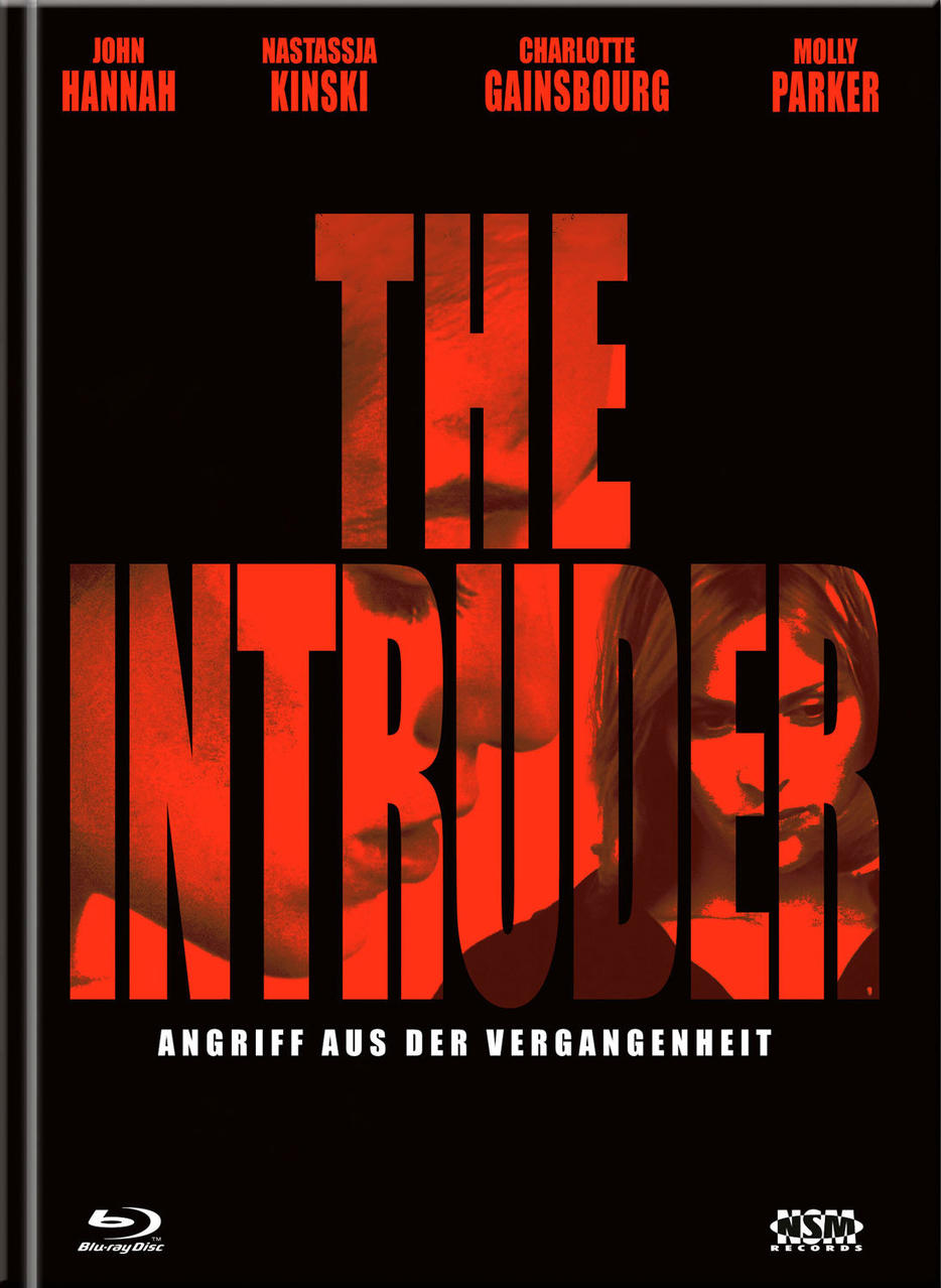 DVD-Cover von 'The Intruder' in Rot und Schwarz, mit Filmtitel und Schauspielern.