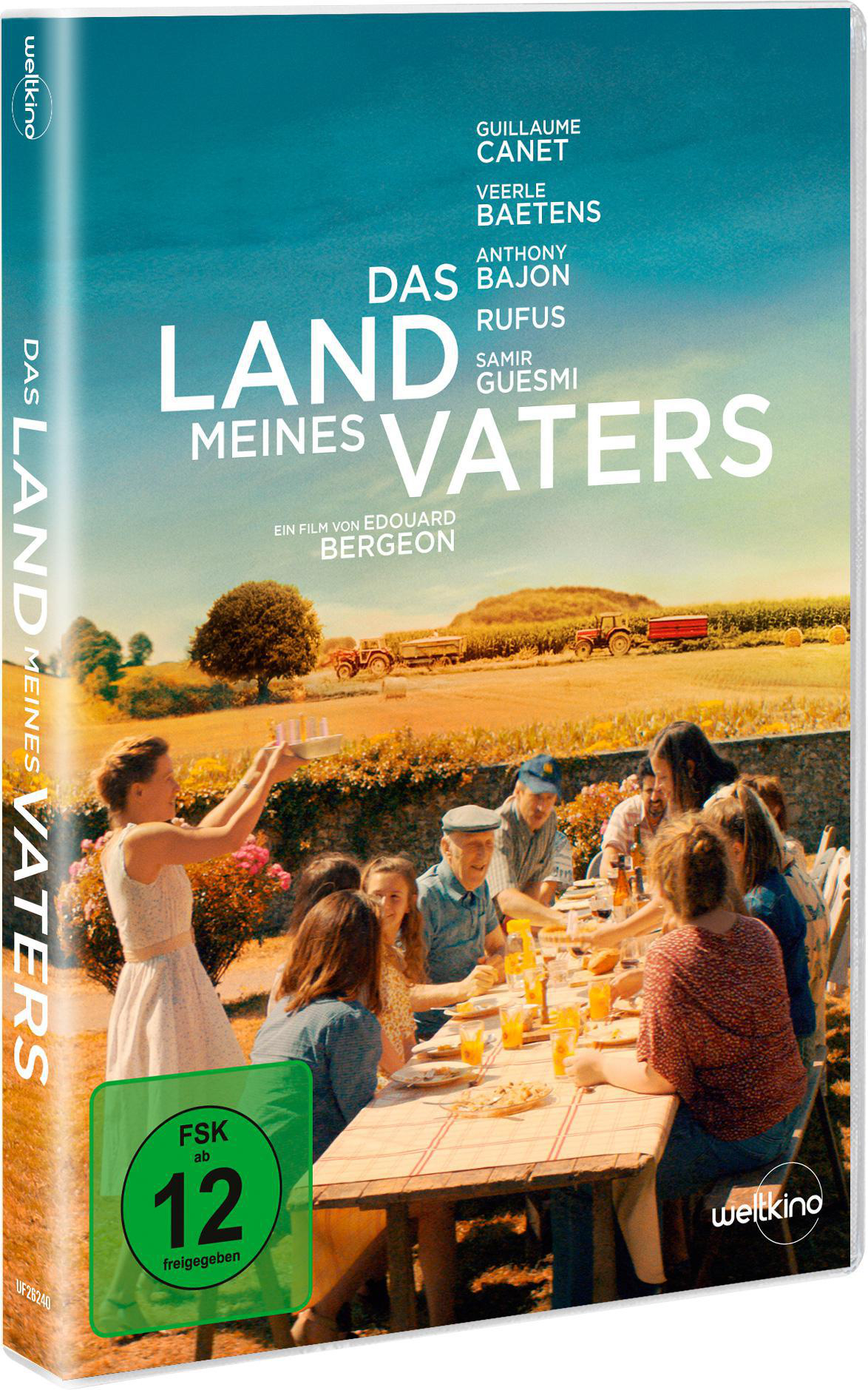 DVD-Hülle mit dem Filmtitel 'Das Land Meines Vaters'. Leute sitzen an einem Tisch.