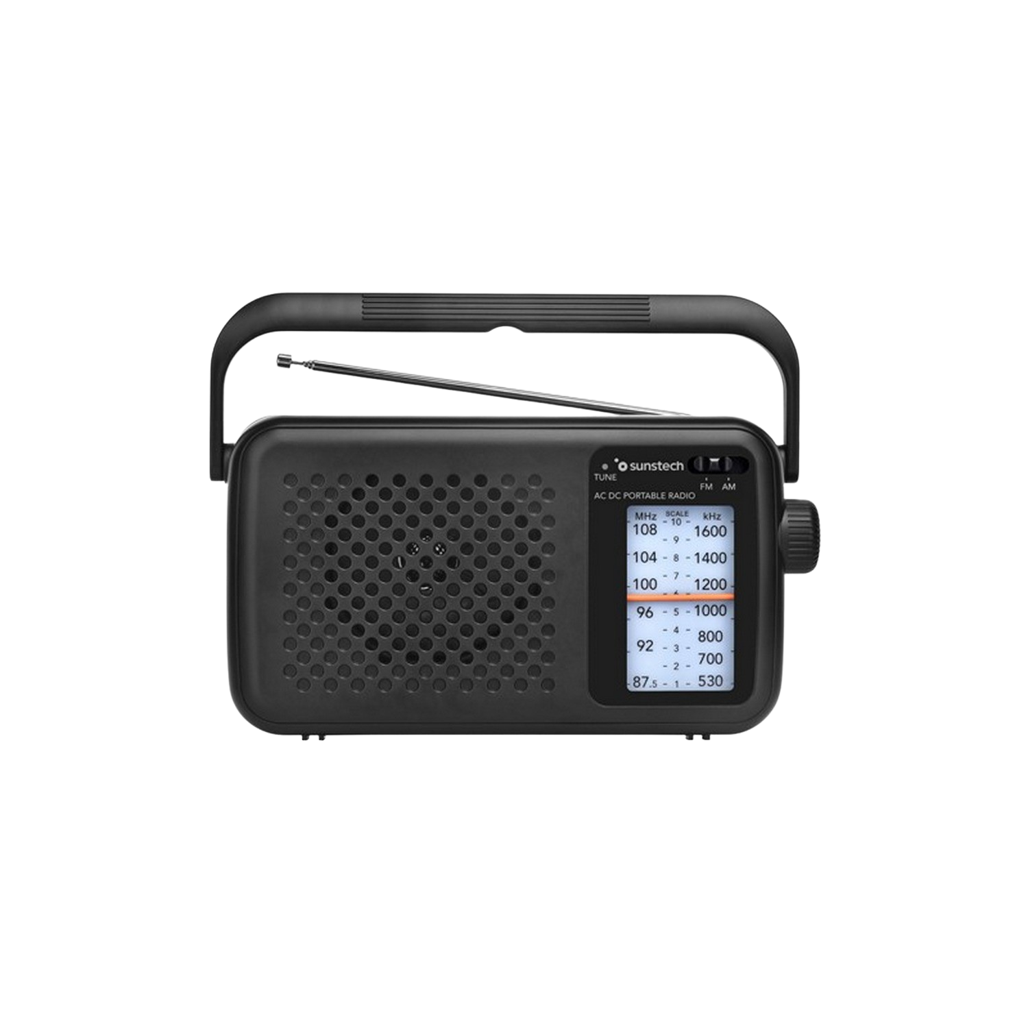 Sunstech Rps760bk Radio transistor rps760 amfm con antena y asa de transporte. color negro. sintonizador fm 3.5