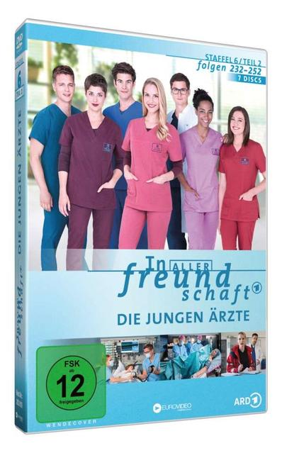 DVD-Hülle mit sieben Ärzten in blauer und roter Kleidung.
