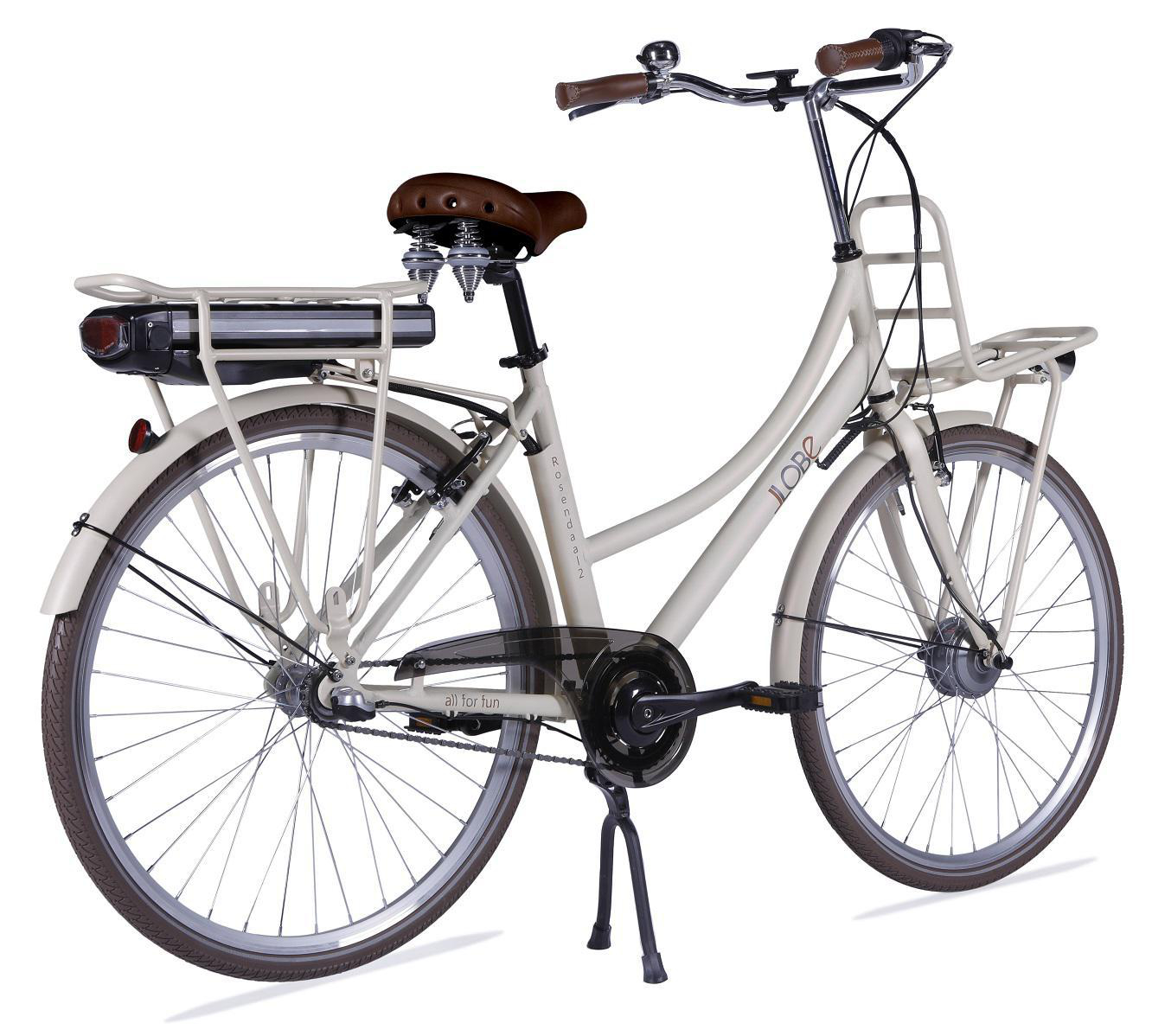 LLOBE City-E-Bike Rosendaal 2 Lady 36 V / 10.4 Ah Citybike (Laufradgröße: 28 Zoll, Rahmenhöhe: 50 cm, Damen-Rad, 374.4 Wh, Beige)
