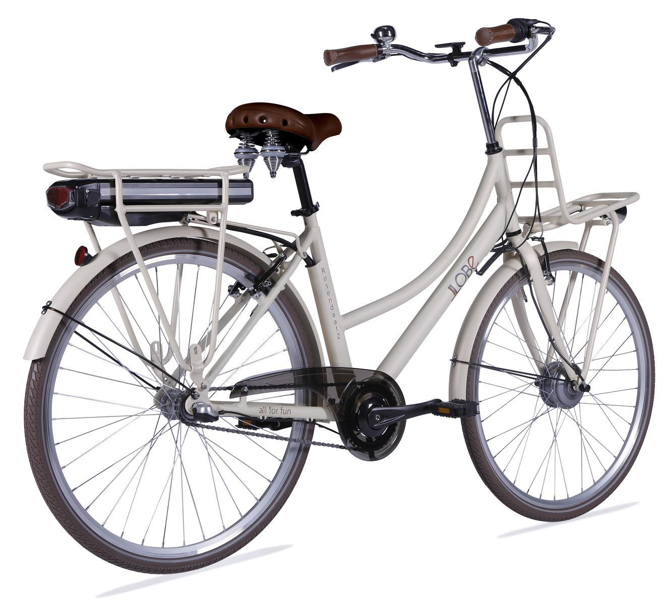 LLOBE City-E-Bike Rosendaal 2 Lady 36 V / 10.4 Ah Citybike (Laufradgröße: 28 Zoll, Rahmenhöhe: 50 cm, Damen-Rad, 374.4 Wh, Beige)