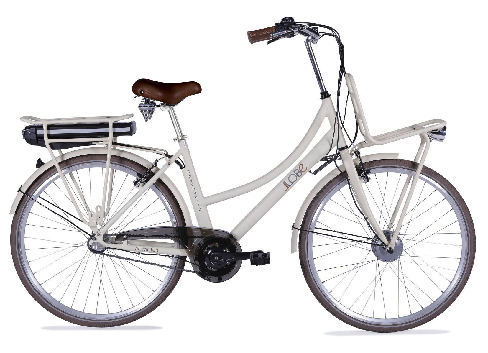 LLOBE City-E-Bike Rosendaal 2 Lady 36 V / 10.4 Ah Citybike (Laufradgröße: 28 Zoll, Rahmenhöhe: 50 cm, Damen-Rad, 374.4 Wh, Beige)