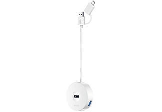 BASEUS 12cm Round Box HUB Adaptör Beyaz