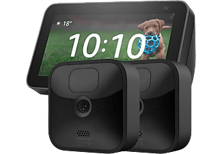 Pantalla inteligente con Alexa - Amazon Echo Show 5 (2ª gen, mod. 2021), HD 5.5”, 2MP, Negro + Blink Outdoor 2