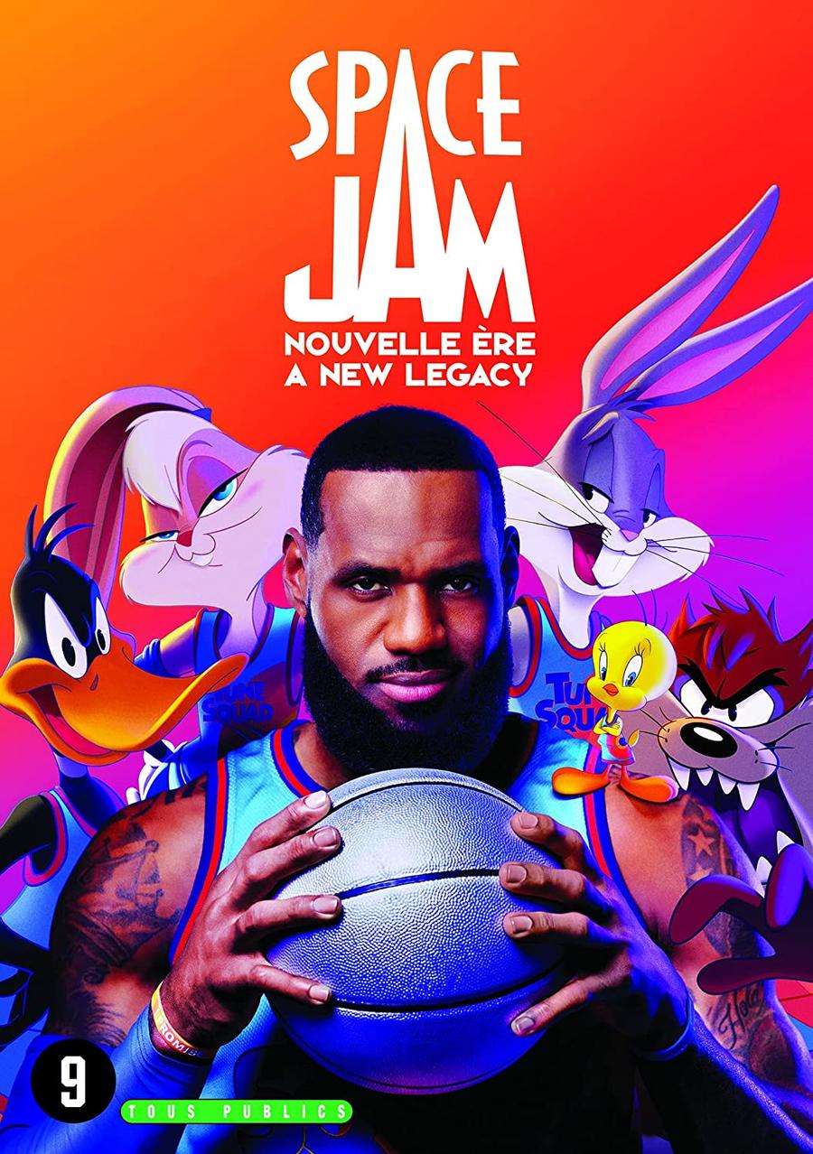 Space Jam filmposter. LeBron James, Bugs Bunny, Lola Bunny, Tweety en andere cartoonkarakters.