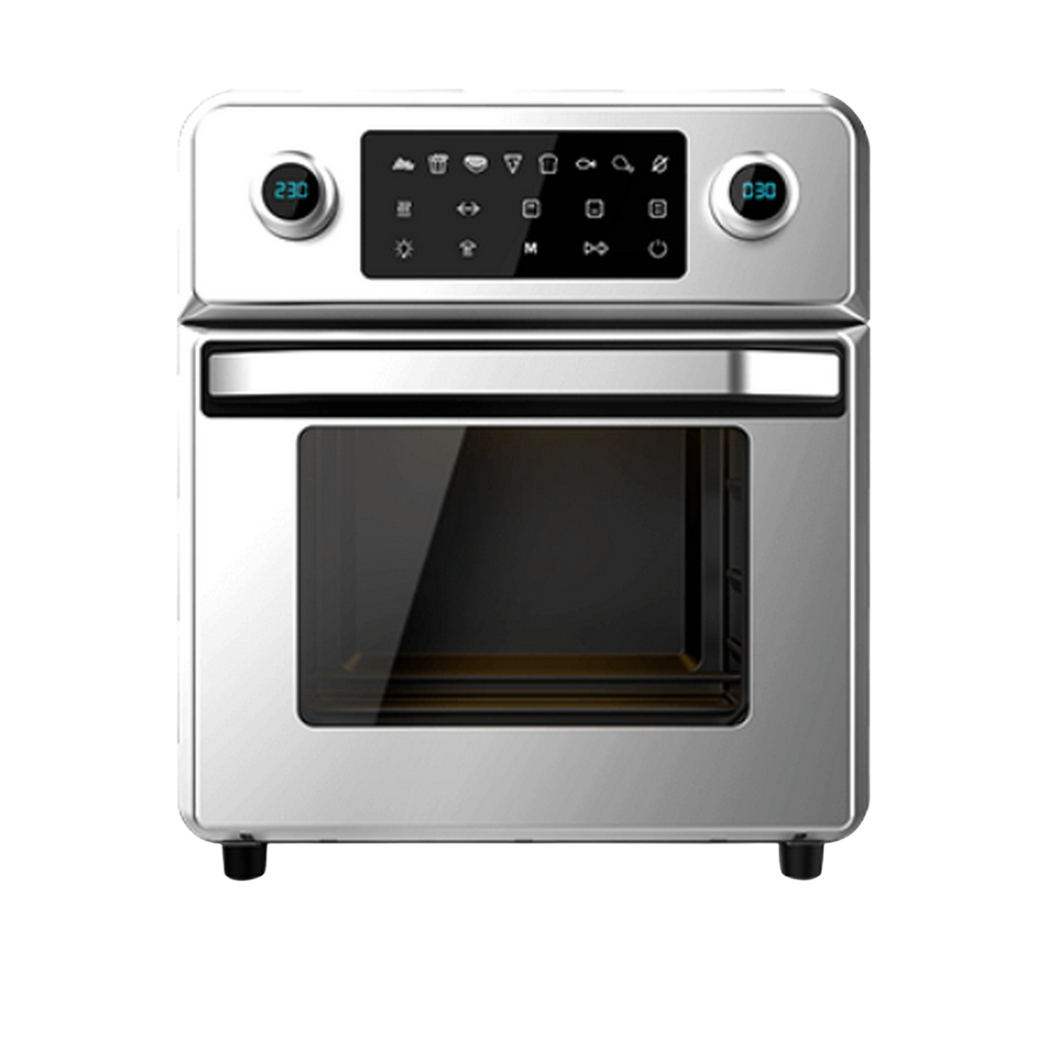 Cecotec Horno De aire caliente bake&fry touch. 1700 w capacidad 14 litros pantalla 9 funciones acero inoxidable temperatura regulable 1400 220