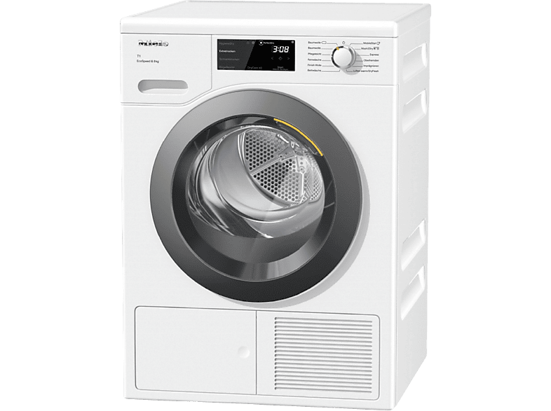 Secadora bomba de calor  Miele TCF760WP EcoSpeed, 8 kg, 10 programas,  PerfectDry, Motor ProfiEco, Blanco