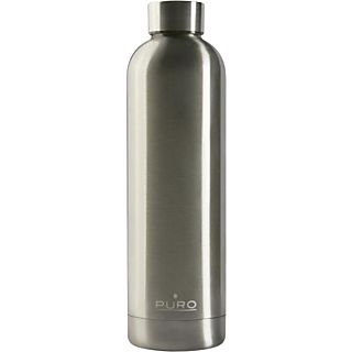 Botella - Puro H&C PUSB048, 0.75 l, Acero inoxidable, Eco-Friendly, Sin BPA, Vacío con aislamiento, Plata
