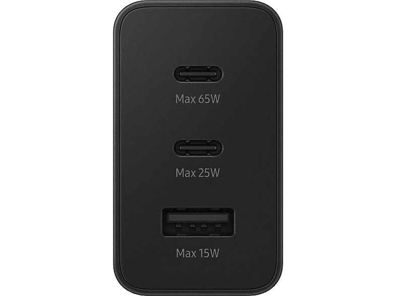 Samsung 194589 Ladegerät Trio "EP-T6530", 2x USB-C+USB-A, 65W, Schwarz; Schnellladeadapter — Foto 2 von 2