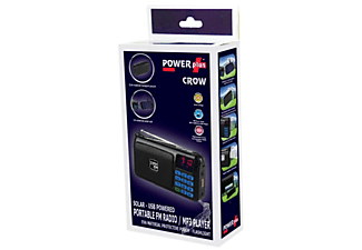 POWERPLUS Crow Portable FM Radio/MP3 Player mit Akku und Solar Panel