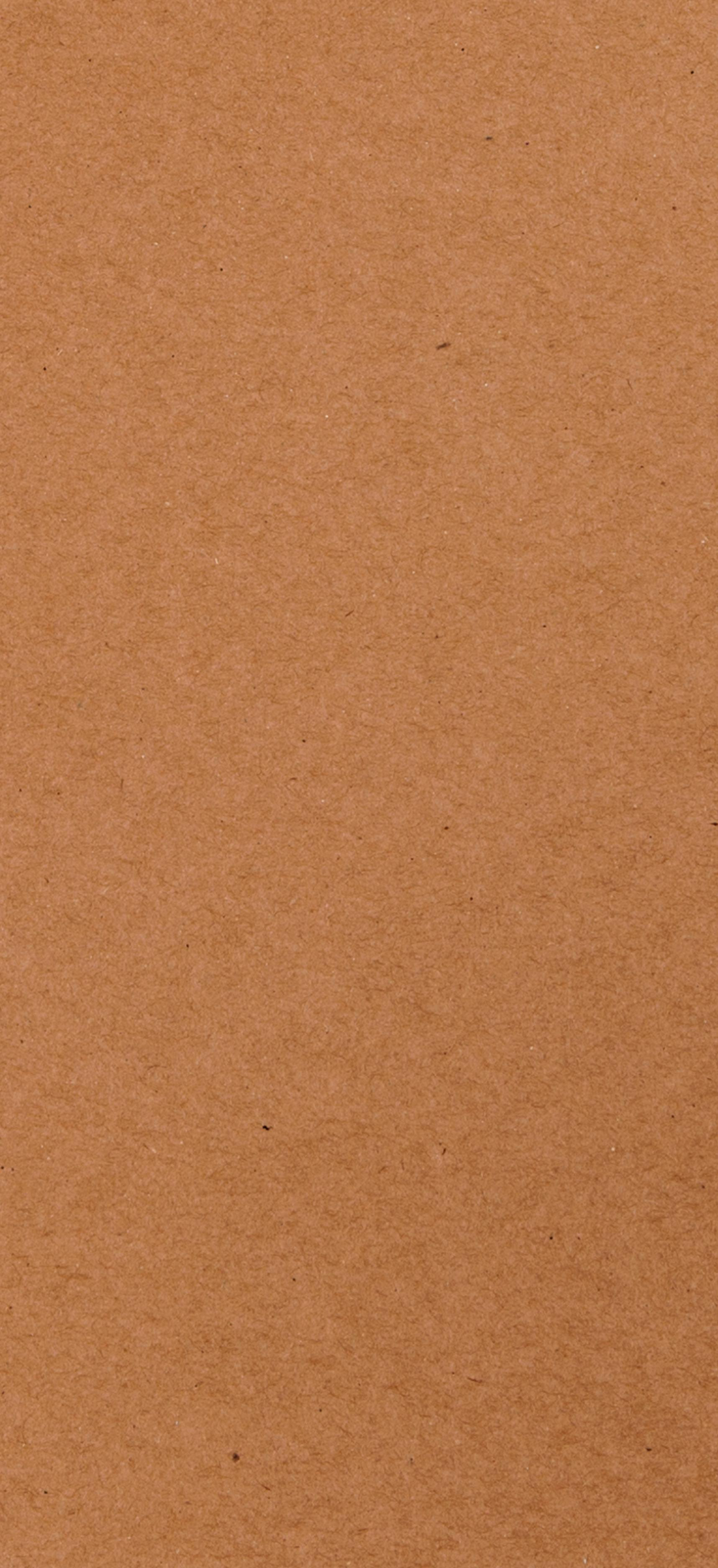 Nahaufnahme von braunem Kartonpapier mit kleinen dunklen Flecken. Die Textur ist leicht rau. Die Farbe ist einheitlich.