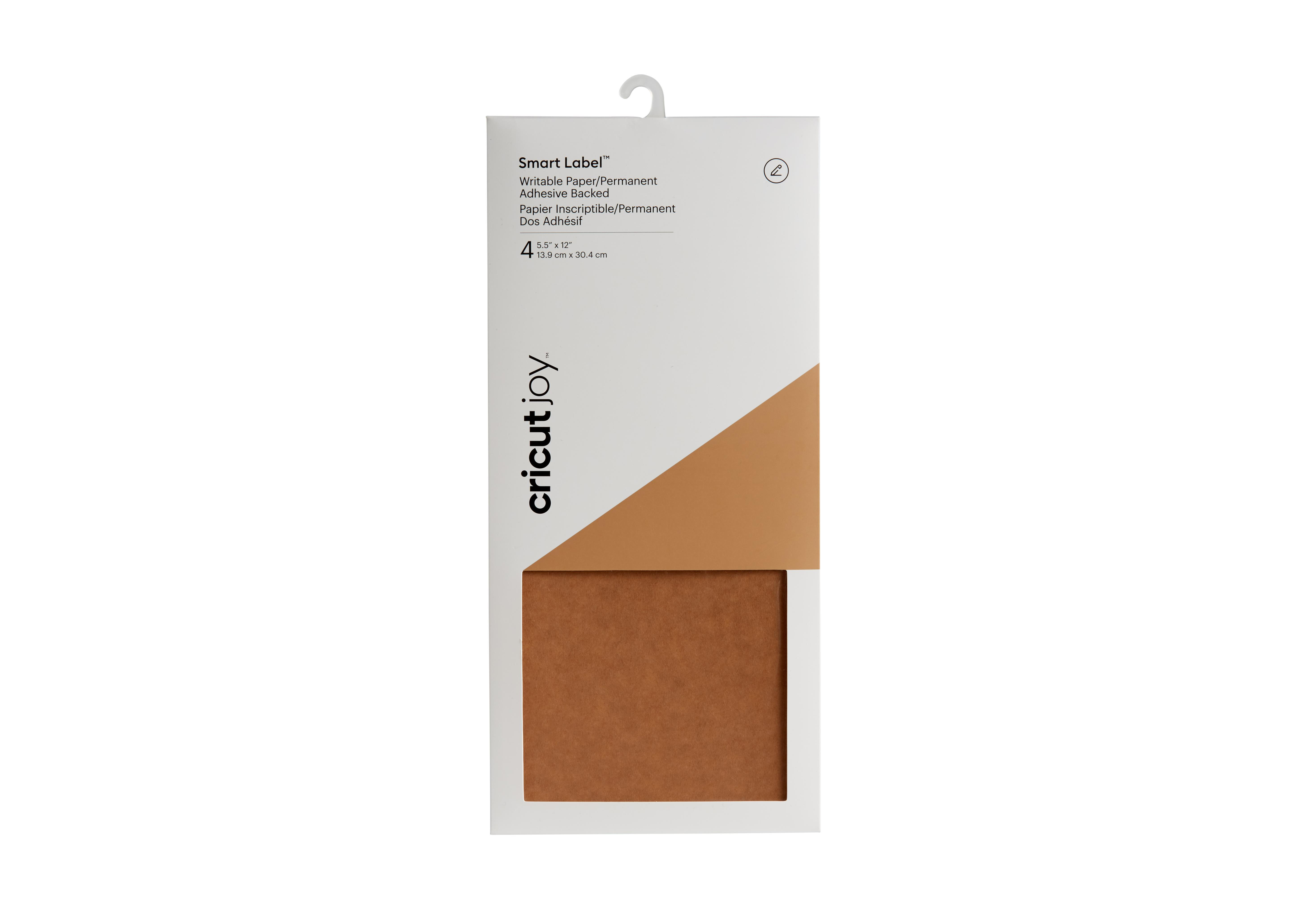 Ein Cricut Joy Smart Label beschreibbares Papier wird gezeigt.