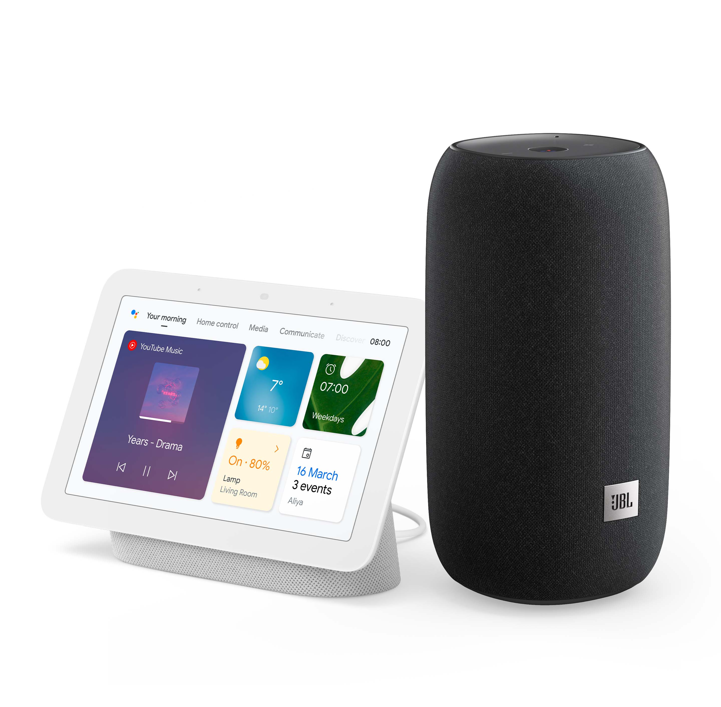 JBL Link en GOOGLE NEST Hub (2e generatie) - bundel