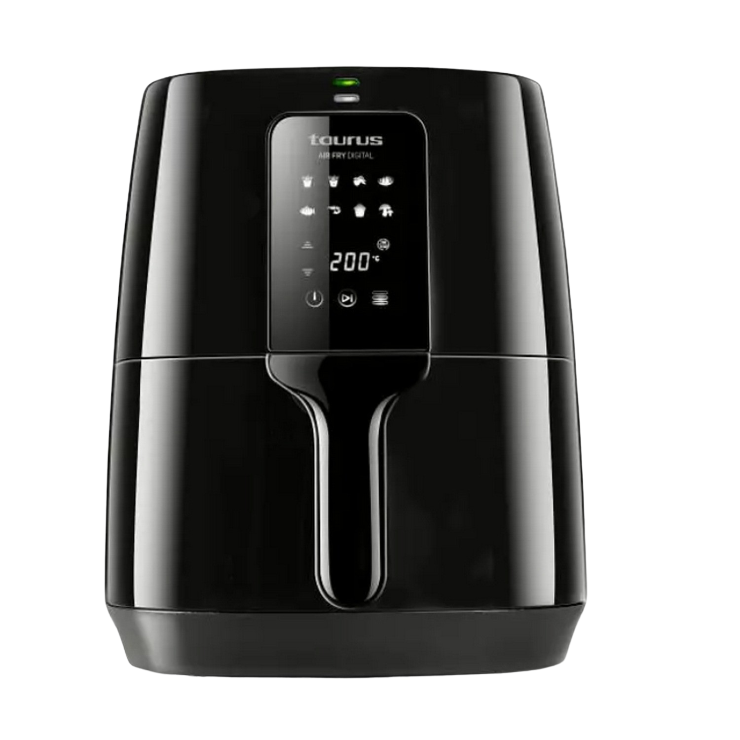 Freidora de aire - Taurus Air Fry Digital, 1300W, -99% de grasa, fríe, asa, hornea y calienta, 3.5 l, 8 programas, Pantalla digital táctil, Negro