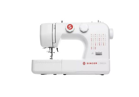 Máquina de coser  Singer SM024-RD, 24 Puntadas útiles, Luz LED, Enhebrador  automático, Blanco/Rojo