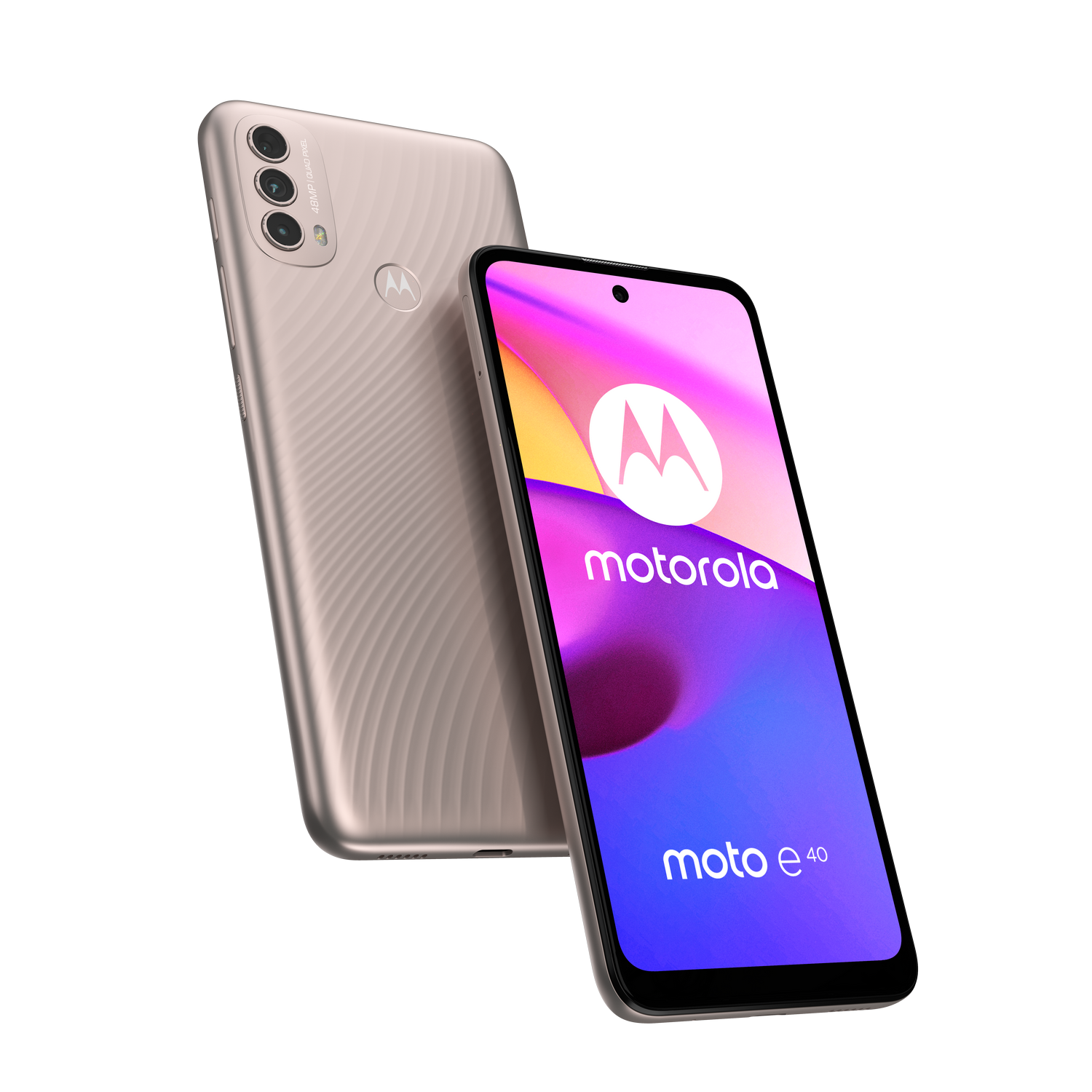 motorola E40, Rosa Arcilla, 64 GB, 4 GB RAM, 6.5" HD+, Unisoc T700, 5000 mAh, Android