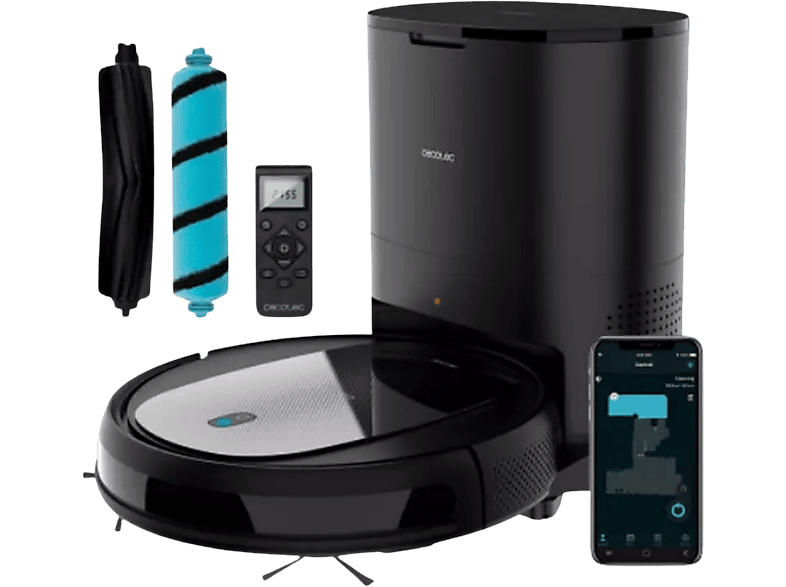 Robot aspirador  Cecotec Conga 2290 Ultra Home, 14.4 V, Autonomía 160 min,  64 dB, Sistema Virtual Map, Negro