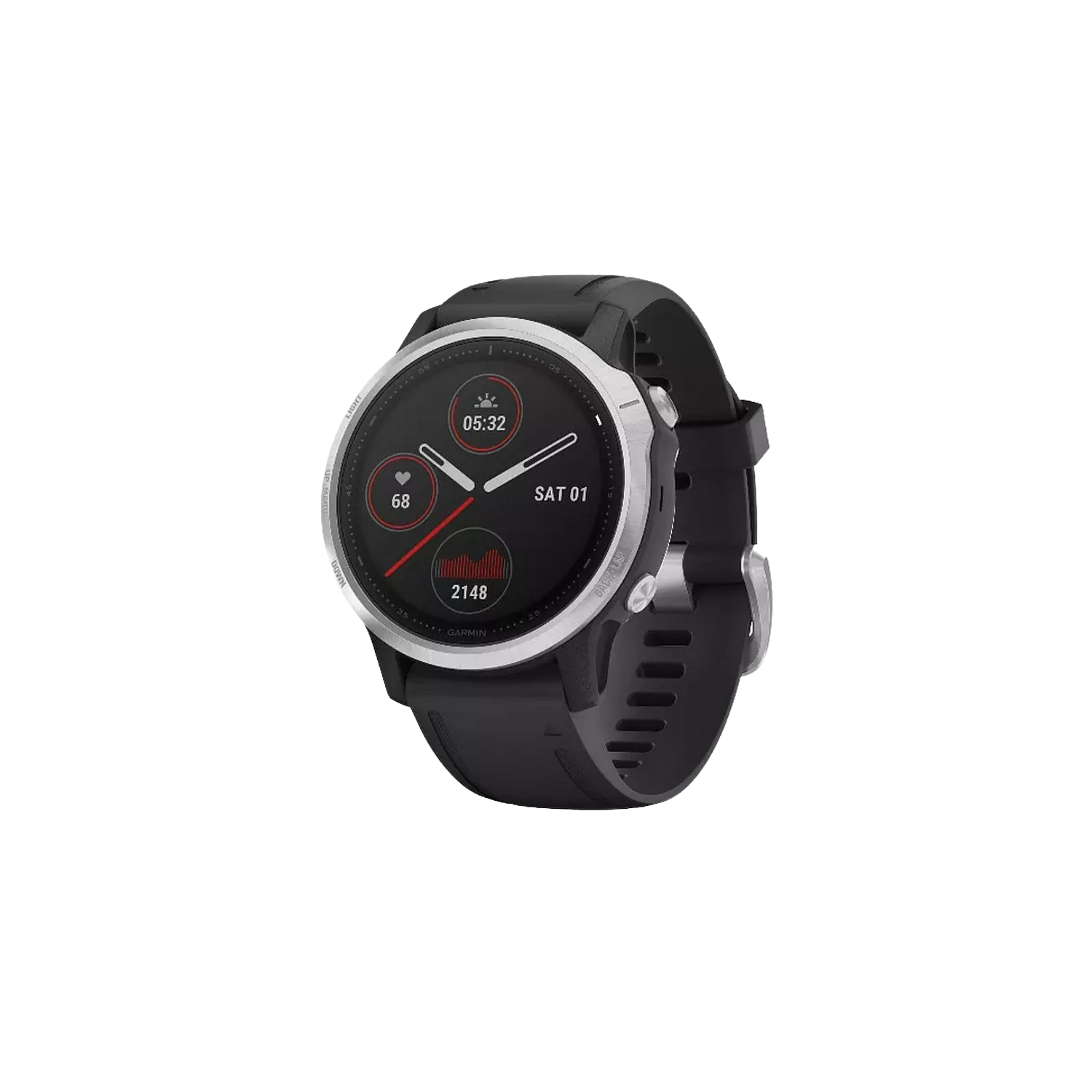 Reloj deportivo - Garmin Fenix 6S, Plata/Negro, GPS, Sensores ABC, Aplicaciones deportivas