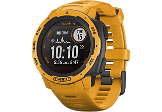 Reloj deportivo- Garmin Instinct Solar, Amarillo, 45mm, 0.9", Carga solar, Bluetooth, ANT+, 16GB, 10ATM