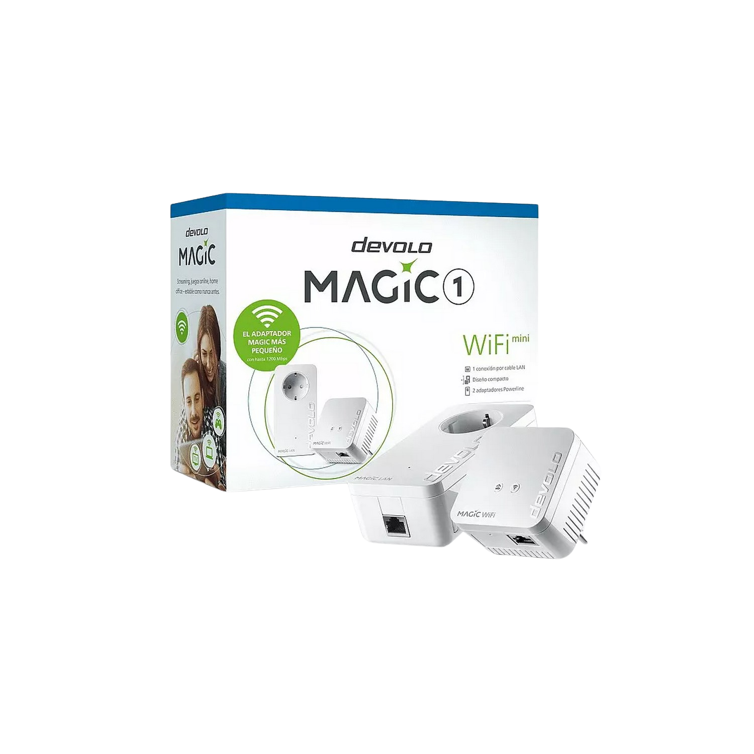 Punto Acceso Wifi devolo magic 1 mini plc starter kit – 1200 set compacto 2 adaptadores powerline para una red segura mbits x fast ethernet lan malla tecnología g.hn 1200mbps 8567