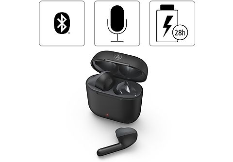 MediaMarkt HAMA Bluetooth, Freedom Lights, Earbuds, In-ear Sprachsteuerung, | Schwarz Kopfhörer, Schwarz Wireless True Kopfhörer