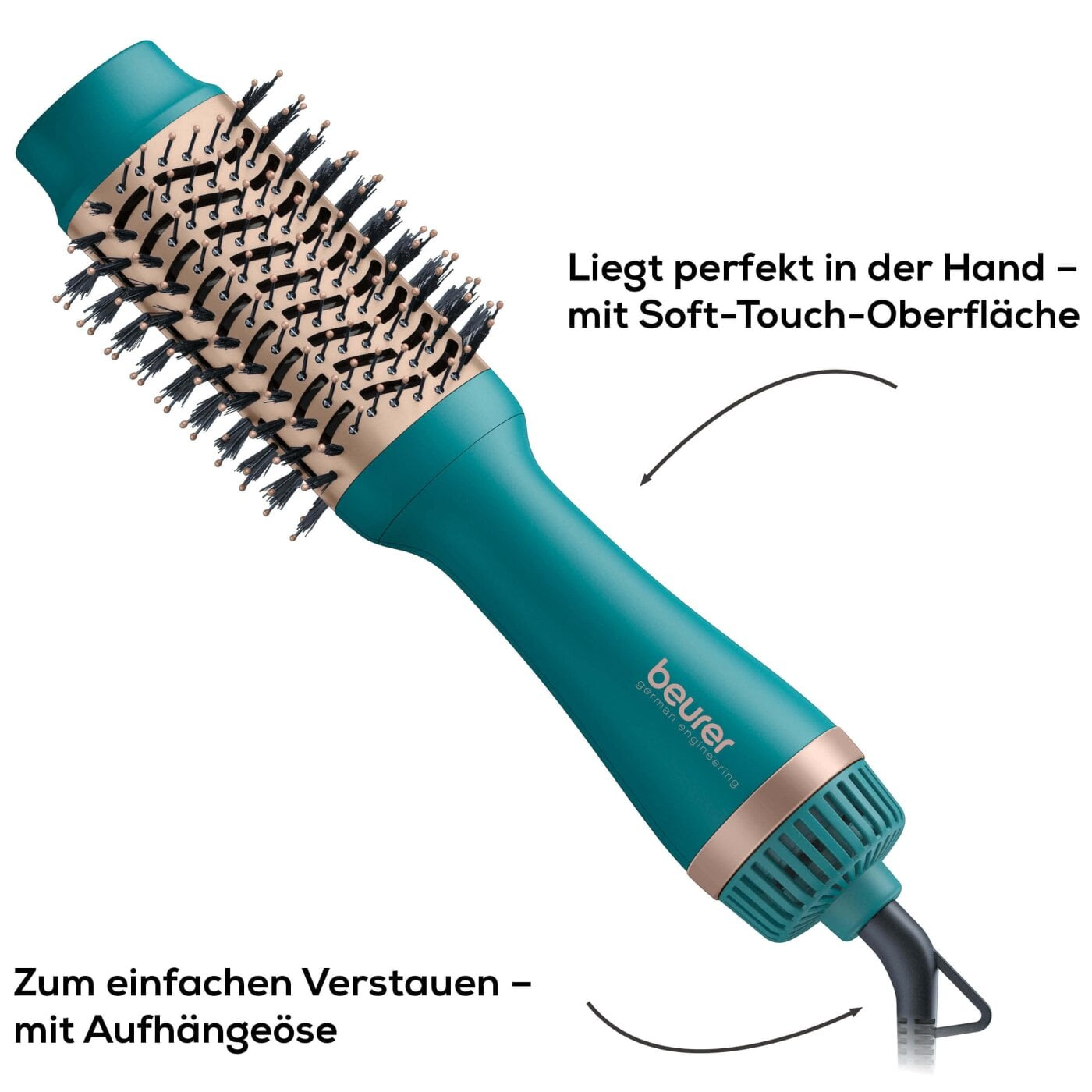 BEURER 594.20 HC 45 Ocean Volumen Bürste Türkis, 1000 Watt