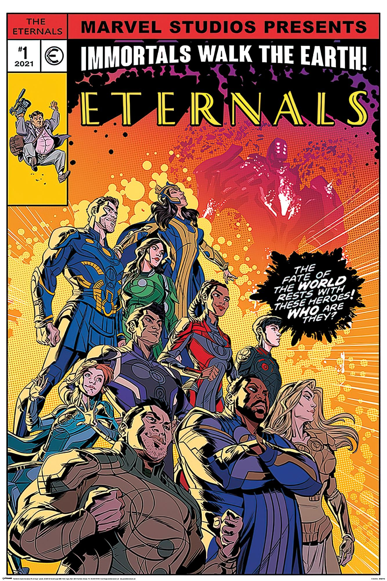 Immortals INTERNATIONAL Poster the PYRAMID Walk Earth Marvel Eternals Comic Poster
