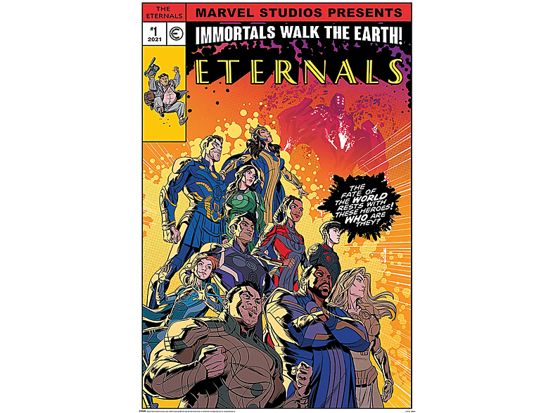 Poster Eternals INTERNATIONAL Earth Poster Marvel Comic the Walk PYRAMID Immortals