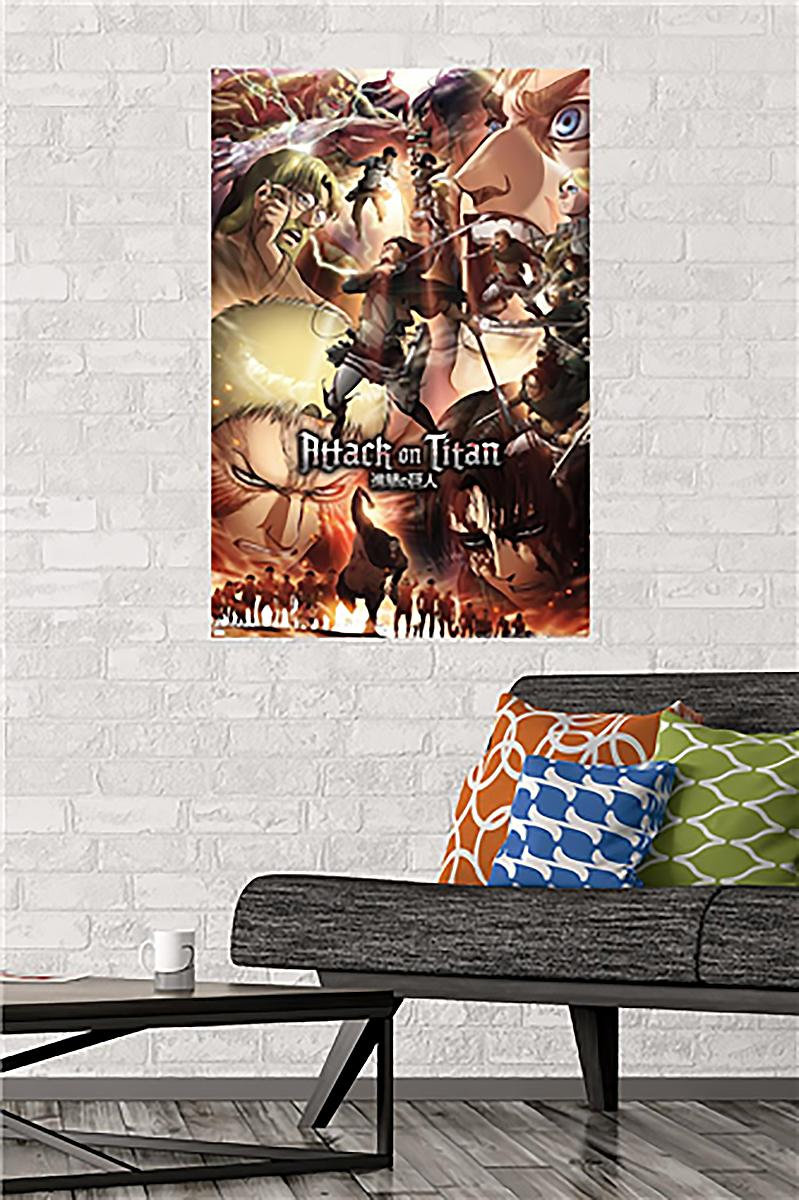 TRENDS INTERNATIONAL USA Attack Titan 3 Poster On Art Season Poster Key