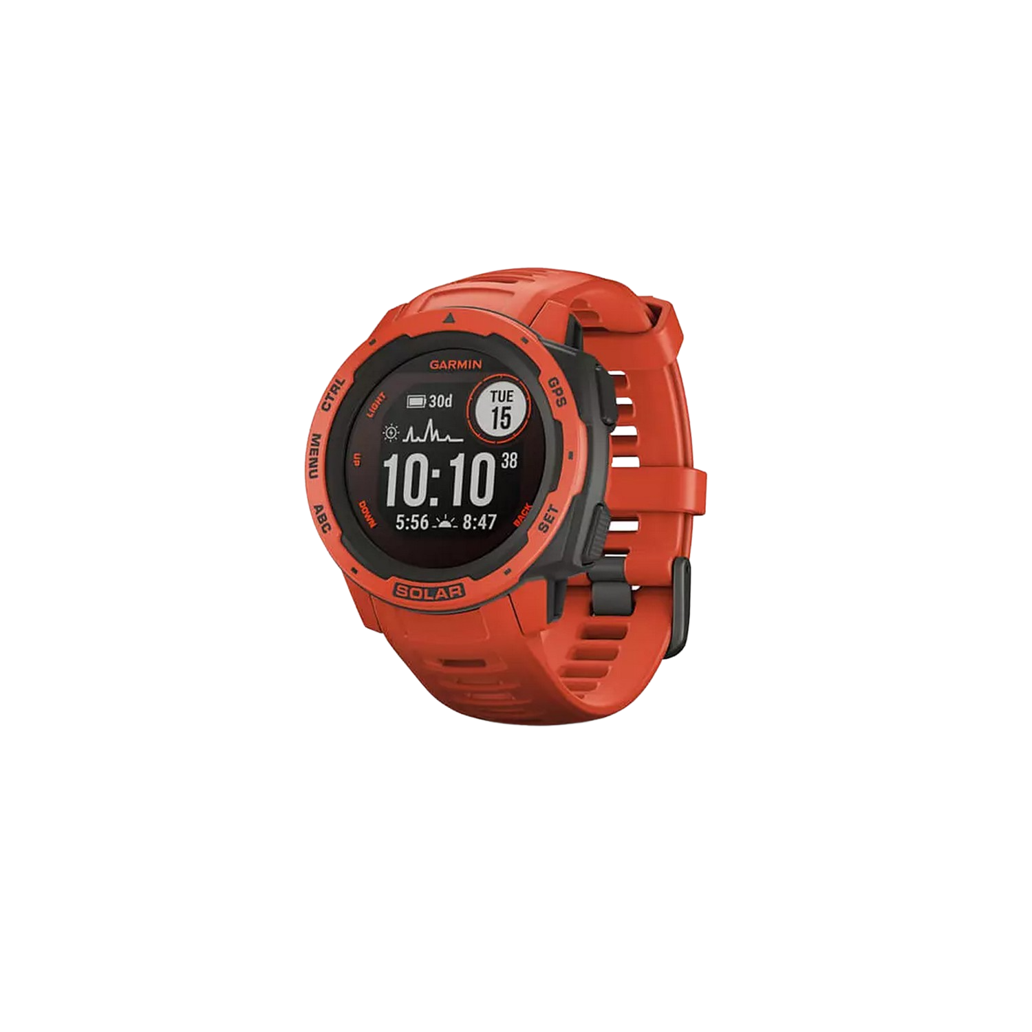 Reloj Deportivo Garmin instinct solar bluetooth rojo gps resistente con carga 45 mm 0.9 ant+ 16gb 10 atm smartwatch