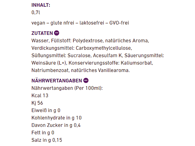 Monin Sirup Sugarfree Vanille 0.7l — Foto 2 von 2