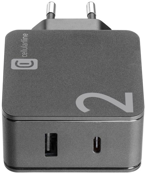 CELLULAR LINE Duo Charger - Netzladegerät (Schwarz)