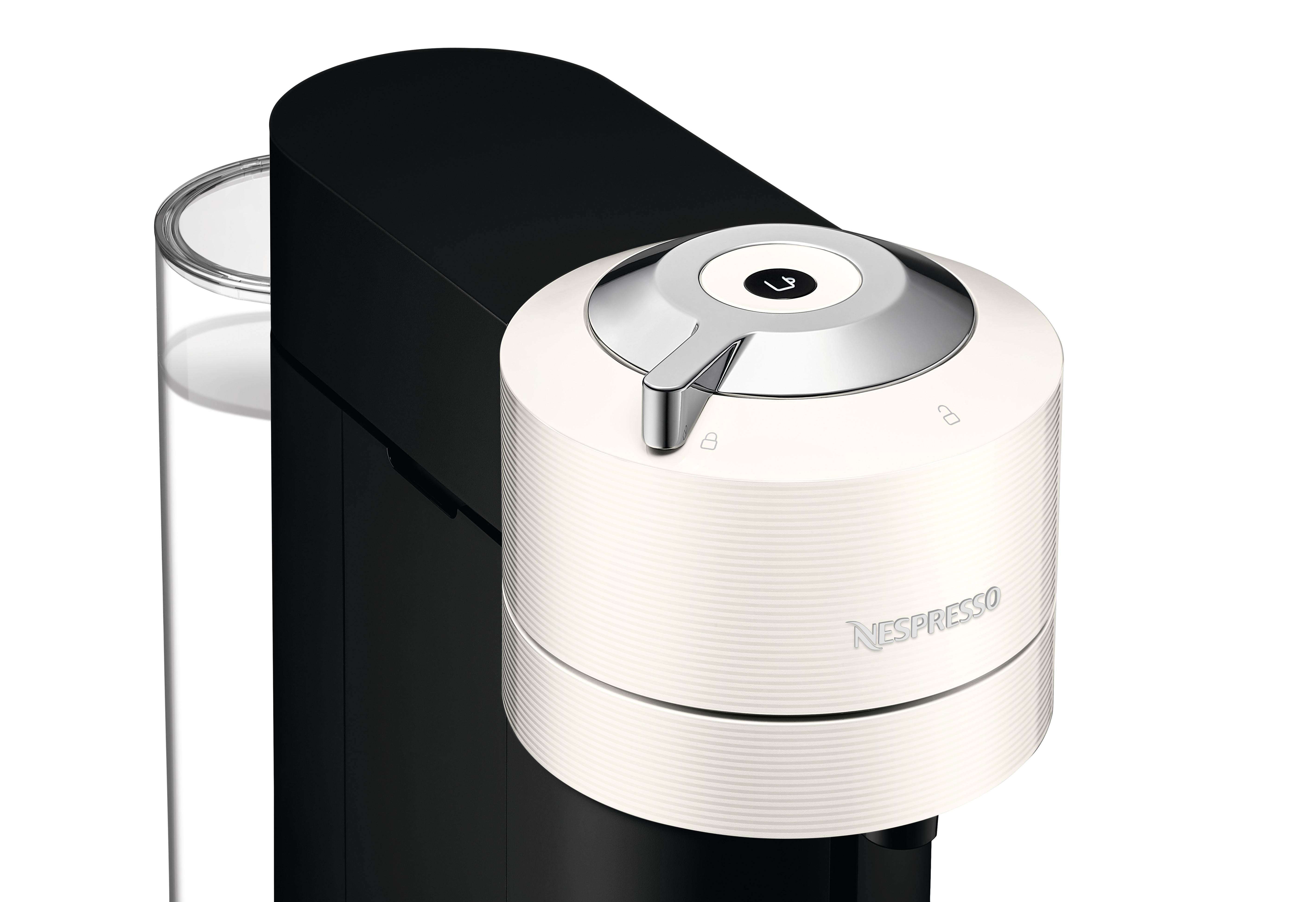 DELONGHI Nespresso VertuoNext ENV120.WAE + Aeroccino3, 5 Tassengrößen, elegantes Design, leichte Bedienung, Milchschäumer, Kapselmaschine White