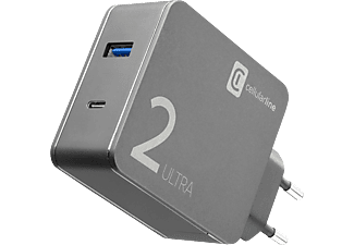 CELLULARLINE Duo Charger Ultra - Chargeur secteur (Noir)