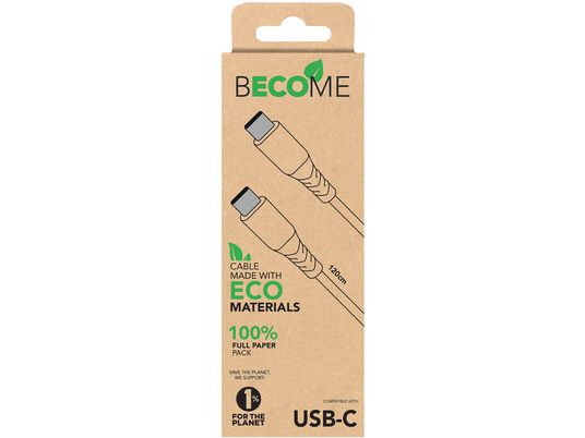 CELLULAR LINE Become Eco - Cavo USB-C (Beige)